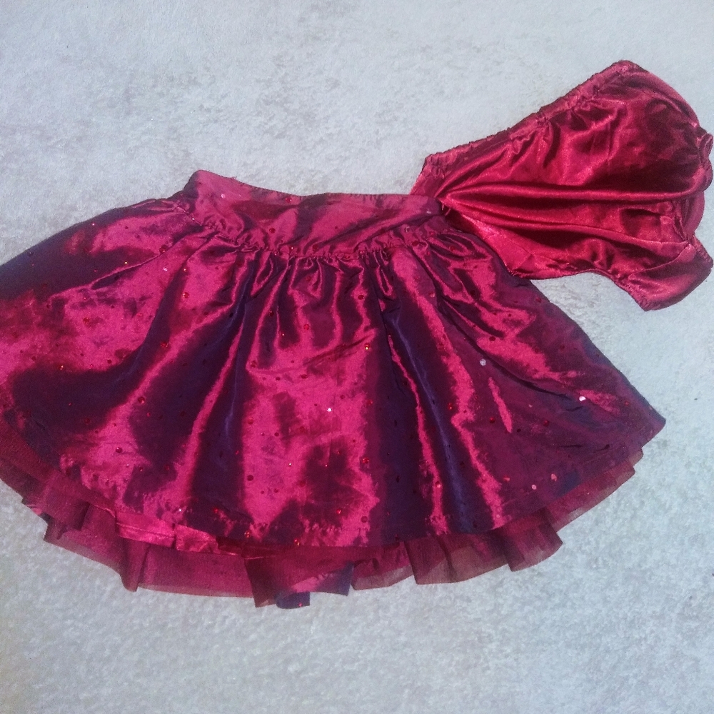 Formal Girls Burgundy Skirt w/ Sequence